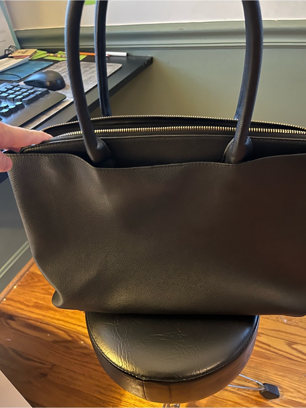 a new day Black Pebbled Faux Leather Tote